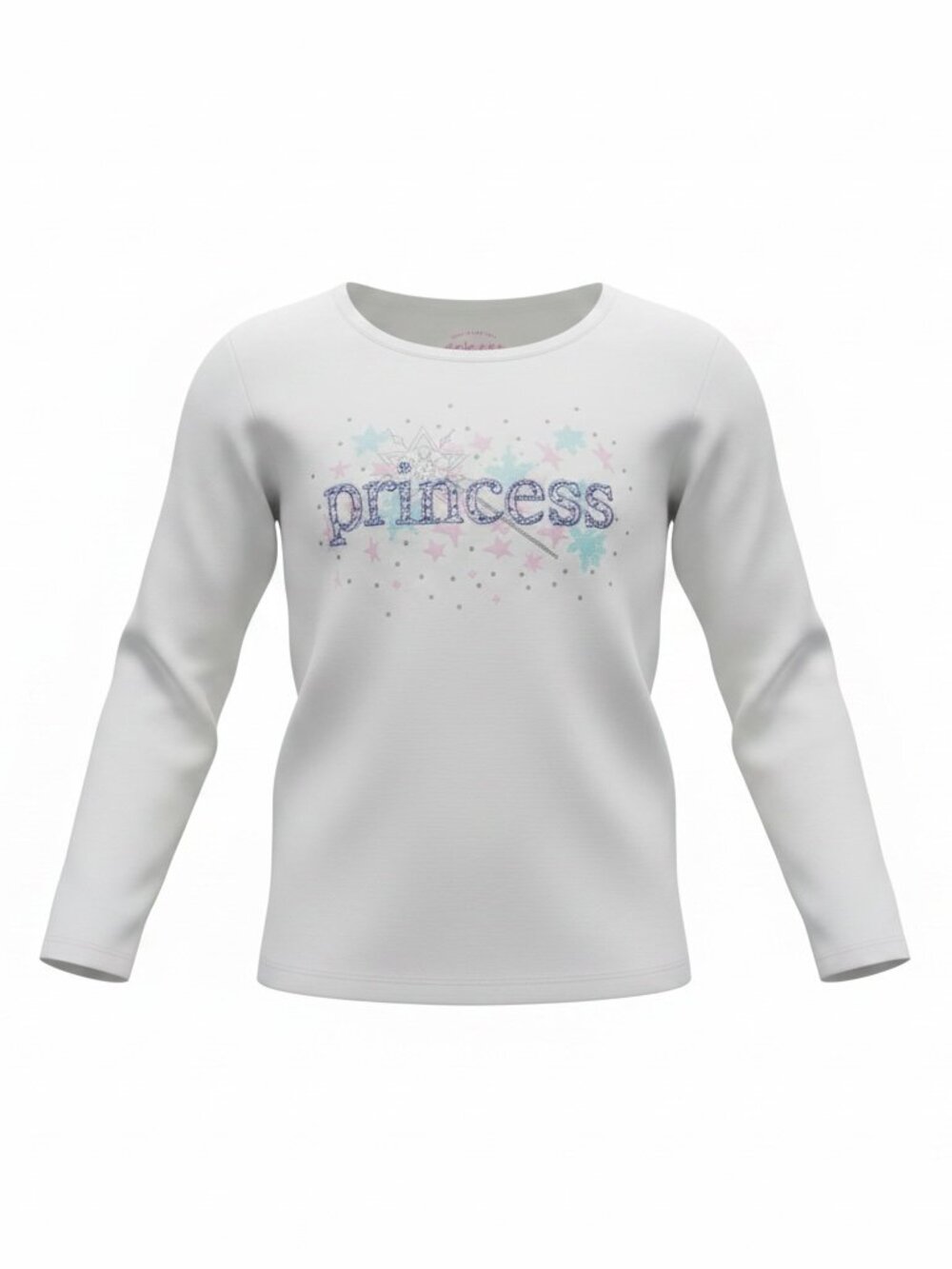ARIZONA JEAN CO. (NWOT) Girl's White "Princess" Long Sleeve Top, Size 5 Medium